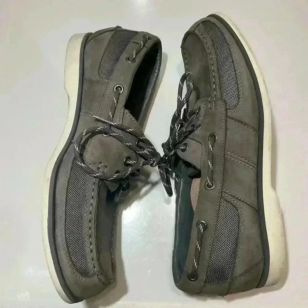 Sebago Men’s Dockside Crest Vent Graphite Collection Casual Boat shoes size 9.5